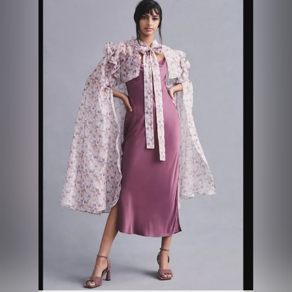 Anthropologie Maeve Floral Cape